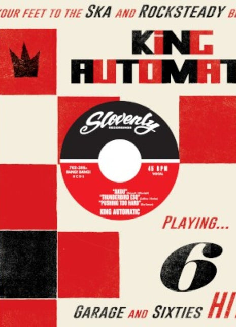 the album cover for King Automatic - Playing 6 Garage & Sixties Hits (10in)