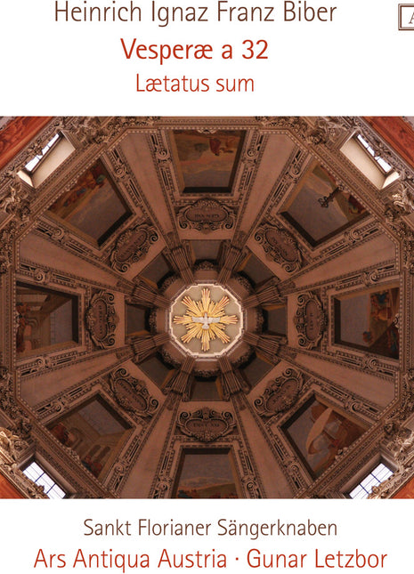 the album cover for Ars Antiqua Austria / Gunar Letzbor - Heinrich Ignaz Franz Biber: Vesperae A 32