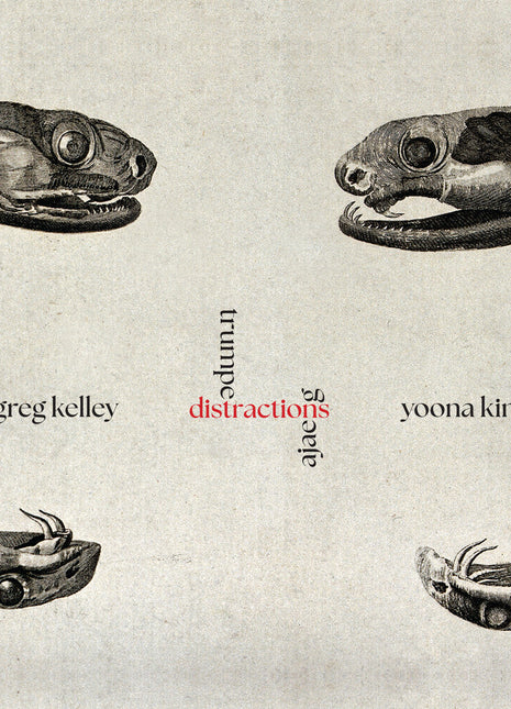 the album cover for Greg Kelley - Distractions for Trumpet & Ajaeng
