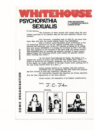 the album cover for Whitehouse - Psychopathia Sexualis (legacy Edition)