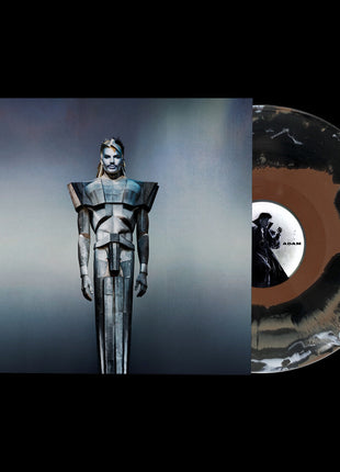 the album cover for Adam Lambert - Adam [Indie Exclusive Black Orange White Marble]