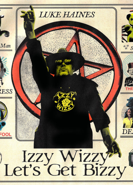 the album cover for Luke Haines - Izzy Wizzy Let's Get Bizzy
