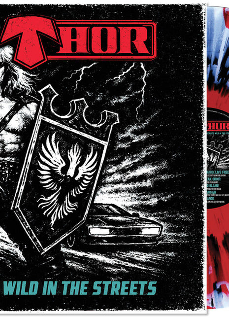 the album cover for Thor - Recruits Wild In The Streets - [Clear/Red/Black/White Haze Splatter]