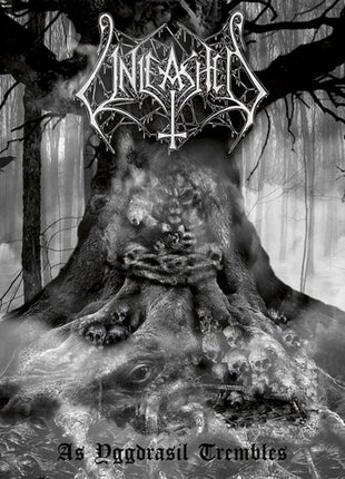 the album cover for Unleashed - As Yggdrasil Trembles (split White/black Vinyl/deluxe)