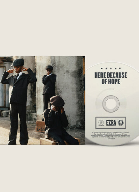 the album cover for Ezra Collective - Here Because Of Hope