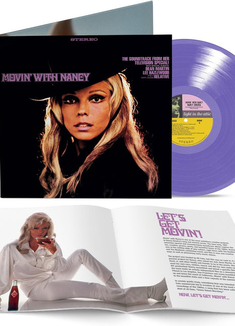 the album cover for Nancy Sinatra - Movin With Nancy (velvet Morning Purple Vinyl)