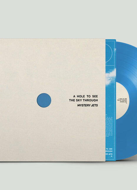 the album cover for Mystery Jets - Hole To See The Sky Through [Indie Exclusive] (Blue) [Colored Vinyl]