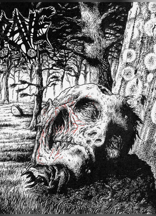 the album cover for Grave - Necropsy - the Complete Demo Recordings 1986-1991 (3lp/bone/black Vinylbone W/black Splatter Vinyl)