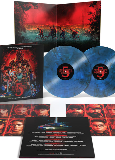 the album cover for Kyle & Michael Stein Dixon - Stranger Things 5 (Original Score from the Netflix Series) Volume 1 [Upside Down Inter-Dimensional Blue]