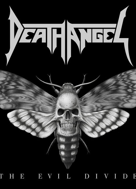 the album cover for Death Angel - Evil Divide (2lp/gatefold/clear / Black Splatter Vinyl) (i)