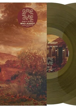 the album cover for DOMi & JD BECK - Who Asked? [Transparent Olive Green]