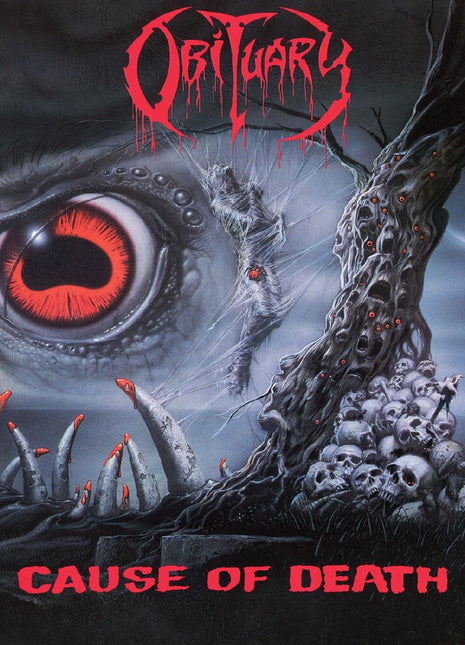 the album cover for Obituary - Cause Of Death - Gray/Black Splatter (Blk) [Colored Vinyl]