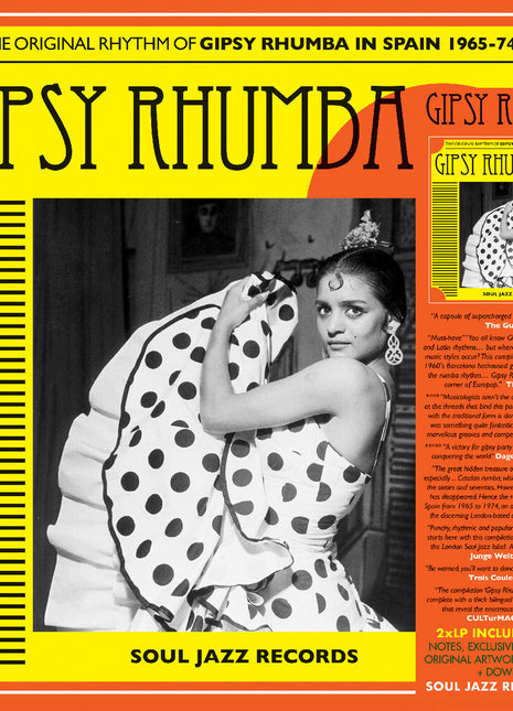 the album cover for Soul Jazz Records Presents - Gipsy Rhumba: the Original Rhythm of Gipsy Rhumba in Spain 1965-74 (2lp)
