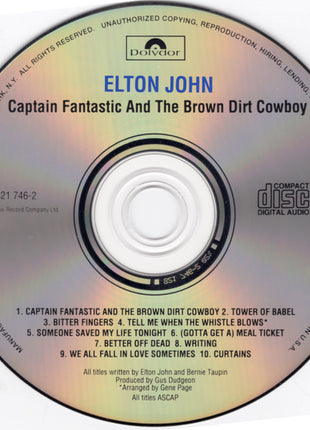Elton John : Captain Fantastic And The Brown Dirt Cowboy (CD, Album, RE)