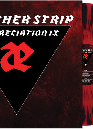 the album cover for Leæther Strip - Æppreciation IX[Black/Red Splatter]