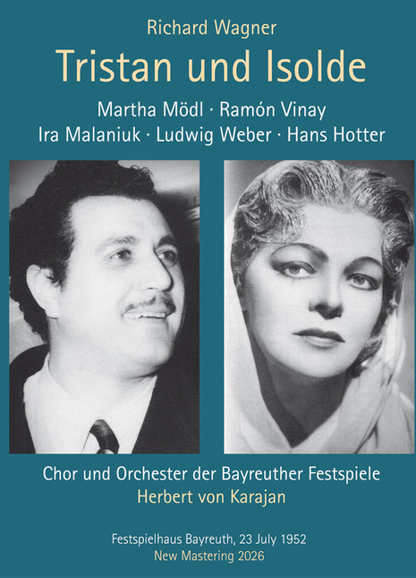 the album cover for Ramon / Martha Modl / Hans Hotter / Bayreuth Festival Orchestra / Herbert Von Karajan Vinay - Richard Wagner: Tristan Und Isolde (1952 Bayreuth Festival) [3CD]