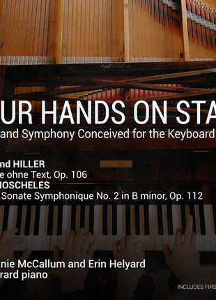 the album cover for Stephanie / Erin Helyard Mccallum - Four Hands on Stage - Opera & Symphony Conceived for the Keyboard