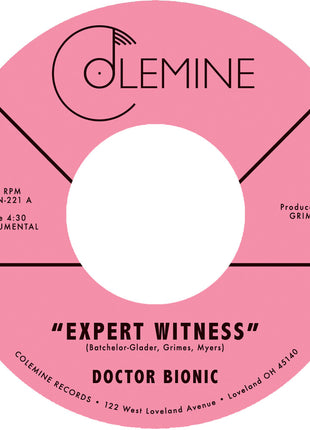 the album cover for Doctor Bionic - Expert Witness B/W Mistake