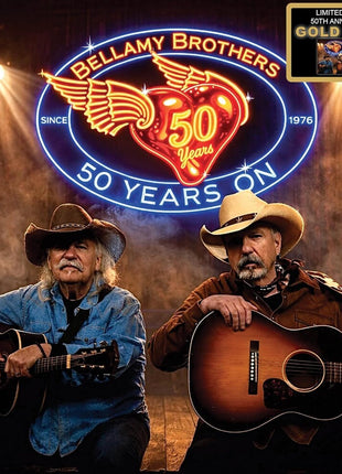 the album cover for Bellamy Brothers - 50 Years on [Limited Edition] [Gold Vinyl]
