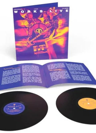 the album cover for Emerson Lake & Palmer - Works Live