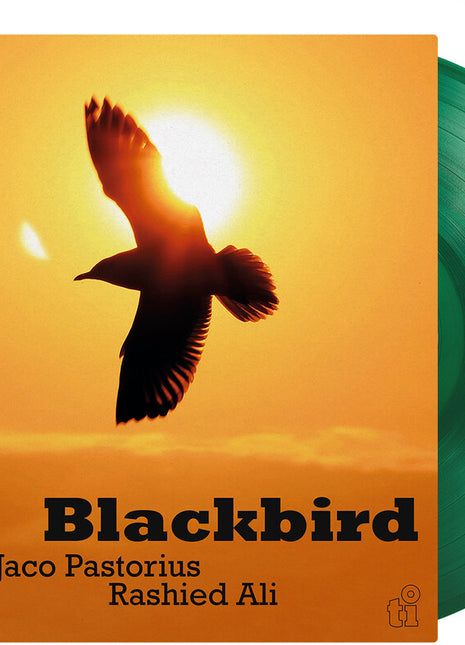 the album cover for Jaco & Rashied Ali " "pastorius - Blackbird (180g/translucent Green Vinyl)