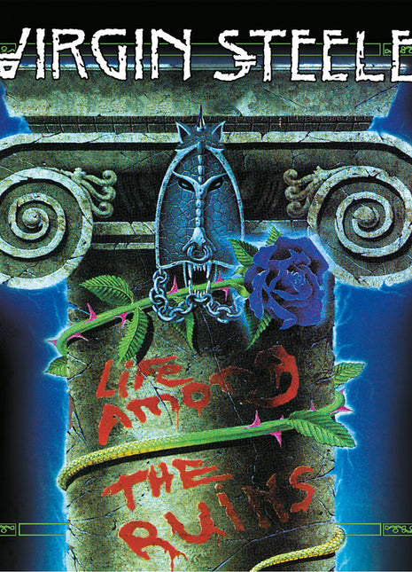 the album cover for Virgin Steele - Life Among The Ruins - Blue (Blue) [Colored Vinyl] [Reissue]