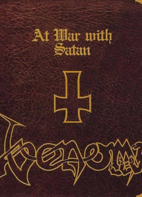 the album cover for Venom - At War With Satan