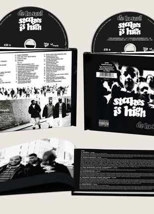 the album cover for De La Soul - Stakes Is High - 30th Anniversary [Hard Cover Book]