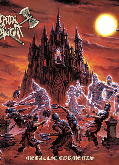 the album cover for Iron Slaught - Metallic Torments