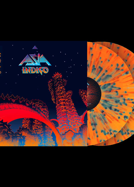 the album cover for Asia - Indigo [Indie Exclusive Orange Blue Splatter]
