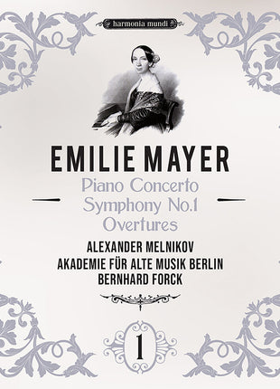 the album cover for Alexander Melnikov - Emilie Mayer: Pno Cno Sym No.1 Overtures
