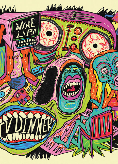 the album cover for Wine Lips - Tv Dinner [Colored Vinyl] (Grn) [Limited Edition] (Ecov)