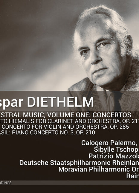the album cover for Patrizio Mazzola - Caspar Diethelm: Orchestral Music Vol. 1 - Concert