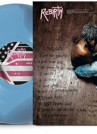 the album cover for DC The Don - REBIRTH [Blue Marbled Vinyl]