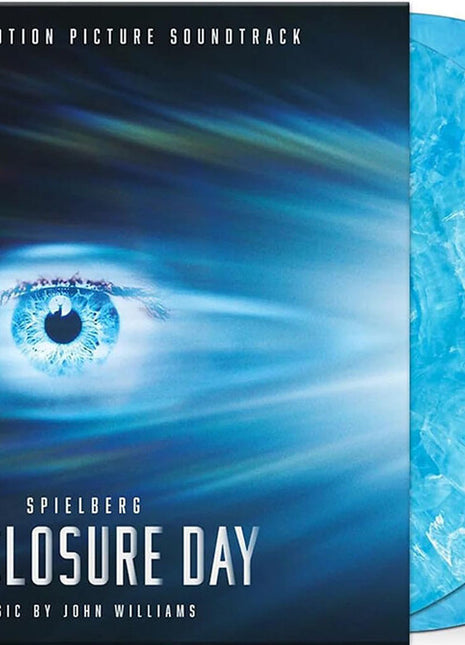 the album cover for John Williams - Disclosure Day (2lp/blue With White Smoke Vinyl)