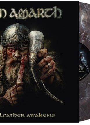 the album cover for Amon Amarth - The Allfather Awakens [Odens Hunt Marbled]