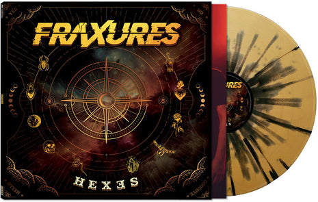 the album cover for Fraxures - Hexes [Black/Gold Splatter]