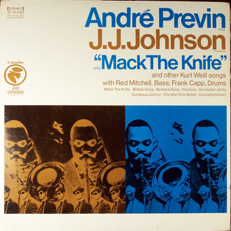 André Previn And J.J. Johnson : Play "Mack The Knife" And Other Kurt Weill Songs (LP, Album, RE)