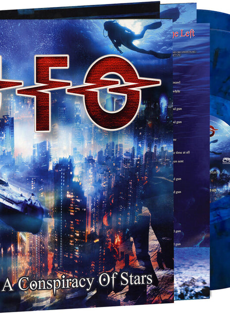 the album cover for UFO - A Conspiracy Of Stars [Blue / Black Marble]