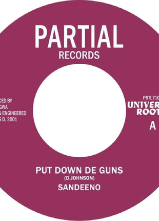 the album cover for Sandeeno - Put Down De Guns' (Ep)