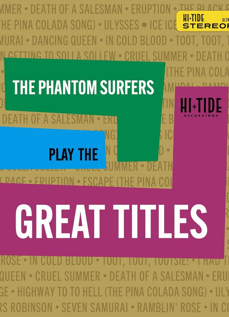 the album cover for Phantom Surfers - Play The Great Titles [Clear Vinyl] (Grn) [Limited Edition]