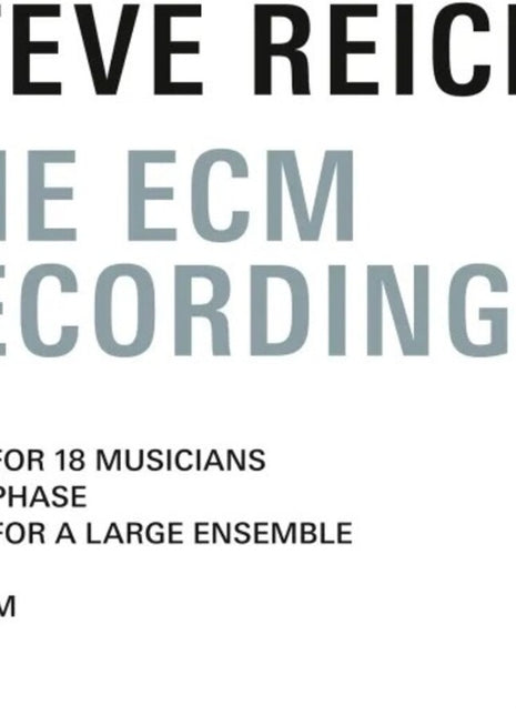 the album cover for Steve Reich - Recordings On Ecm