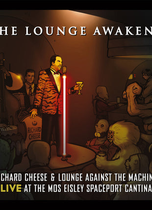 the album cover for Richard Cheese - Lounge Awakens - Red [Clear Vinyl] [Limited Edition] (Red)