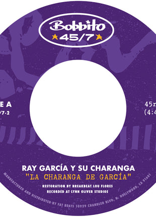 the album cover for Ray Garci­a y Su Charanga - "La Charanga de Garcia" b/w "Para Ti" [Opaque White 7” in paper sleeve]
