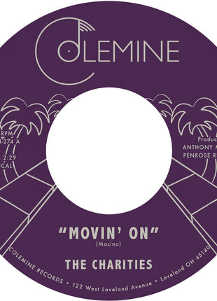 the album cover for Charities - Movin' On / I'm Still Learning How [Colored Vinyl] (Slv)