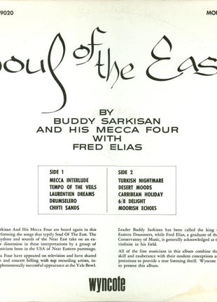 Buddy Sarkissian And His Mecca Four With Fred Elias : Soul Of The East (LP, Album, Mono)