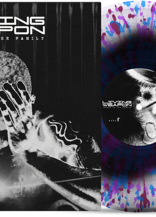 the album cover for Living Weapon - Death In The Family [Black in Clear w/ Splatter]