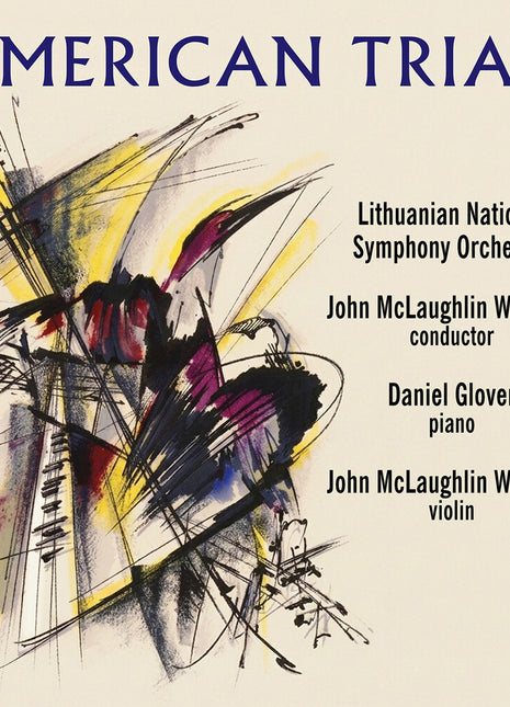 the album cover for Lithuanian National Philharmonic Orchestra - American Triad