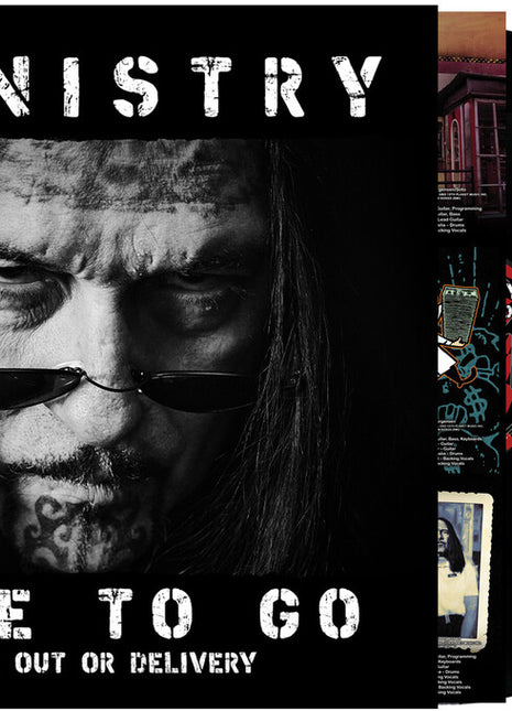the album cover for Ministry - Hate To Go: Take Out Or Delivery (Blk) [Colored Vinyl]