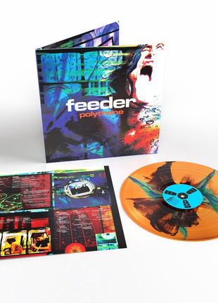 the album cover for Feeder - Polythene - 30th Anniversary [Transparent Orange/Black/Blue]